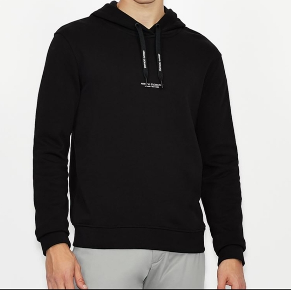 Armani Exchange Milano Hooded Sweatshirt Jacket Black Size Medium - Picture 12 of 13